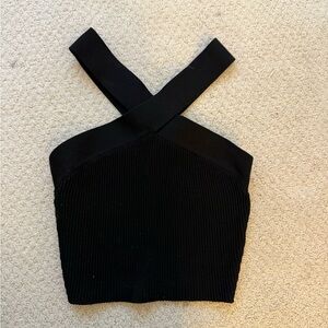 Aritizia Babaton Sculpt Knit Criss Cross Cropped Top
Black size 2XS